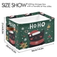 thumbnail image 4 of Yayeee 2 Pack Canvas Storage Basket with Handles for Shelves Fabric Bins Closet Organizer, Christmas Cat, 4 of 8