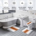 thumbnail image 5 of Gray Orange Bath Mat 3 Piece Bathroom Rug Set, Modern Gradient Geometric Non Slip Bath Rug Contour Mat and Toilet Lid Cover, Absorbent Shower Mats Soft Bath Rugs and Mats Sets, 5 of 8