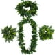 thumbnail image 1 of 1 juego de disfraz de luau con temática hawaiana: collar, diadema, pulseras, corona de boda con hojas artificiales para fiestas de luau tropicales en la playa y verano., 1 of 6