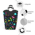 thumbnail image 4 of KLL Geometric 1980s Styled Laundry Hamper,Large Canvas Fabric Lightweight Storage Basket Toy Organizer Dirty Clothes Collapsible Waterproof, 4 of 6
