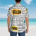 thumbnail image 6 of Disketp Hawaiian Shirts For Men,Hello Print Mens Casual Short Sleeve Button Down Shirts Beach Shirt, 6 of 8