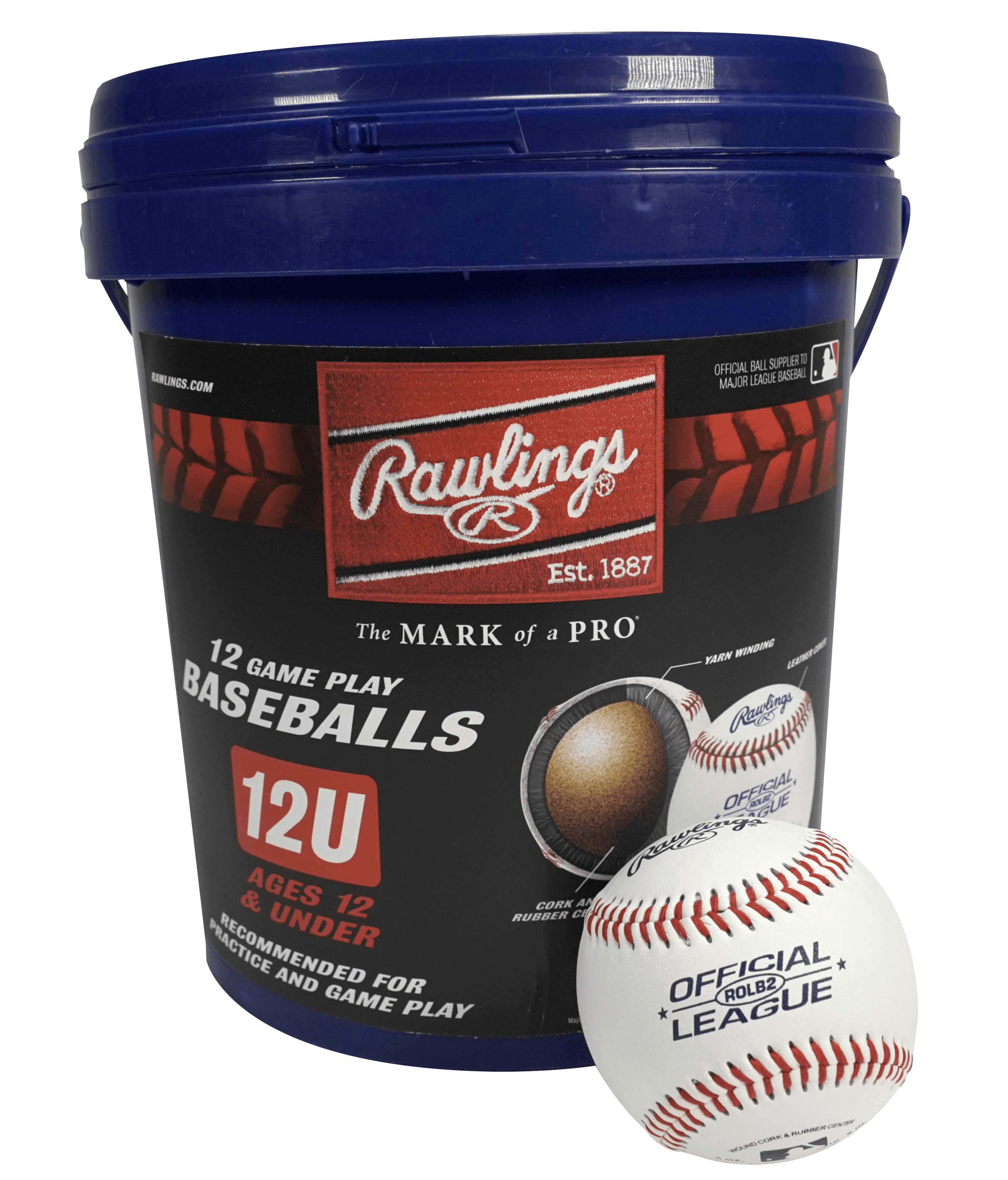 New Sealed Rawlings 12 Game Play Baseballs 10U Bucket CROLB 5 oz 9" Leathr Cork 