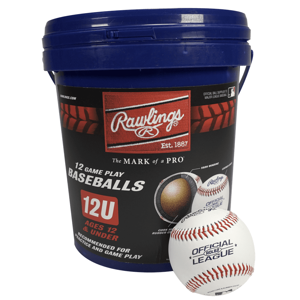 Rawlings (12 Pack) Bucket of 12U Official League ROLB2 Youth Practice ...