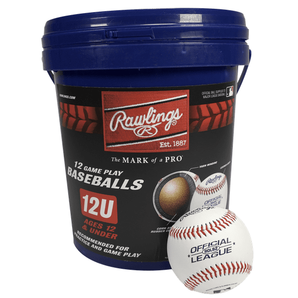 (12 Pack) Rawlings Bucket of 12U Official League ROLB2 Youth Practice ...