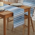 thumbnail image 2 of Table Runner Dresser Scarves 72 Inch Long, Retro Nothern Europe Stripe Linen Dining Table Runners Vintage Blue White Tabletop Scarf for Wedding Holiday Party Kitchen, 2 of 7