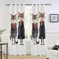 thumbnail image 5 of Cats with Suits Blackout Curtain Panels Drapes Privacy Assured with Light Filtering Curtains for Living room Bedroom Bathroom Window, 5 of 6
