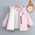 thumbnail image 4 of Swanpen Boys Winter Lined Hooded Jacket, Color Block Windproof Thick Padded Coat, Warm Thermal Kids Outerwear for Cold Weather, 4 of 5