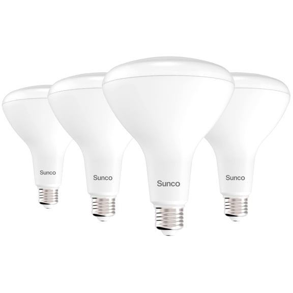 Sunco 4 Pack BR40 LED Flood Light Bulb, E26, 17W=100W, 4000K Cool White