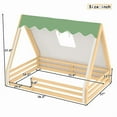 thumbnail image 3 of Bellemave Full Size Teepee House Floor Bed Frame with Tent and Light, Solid Wood Montessori Floor Bed with Guardrails, Bedroom, No Spring Box Needed, 3 of 7