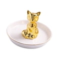 thumbnail image 4 of Plato de cerámica para joyería, plato para anillos, regalo multifuncional, decoración del hogar, tocador, joyería Zorro de oro, 4 of 9