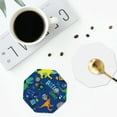 thumbnail image 5 of Disketp Dinosaur In Space Funny Coasters,4 Pcs Leather Coasters With Holder, Perfect Housewarming Hostess Gifts,Protect Furniture From Water Marks Scratch, 5 of 9