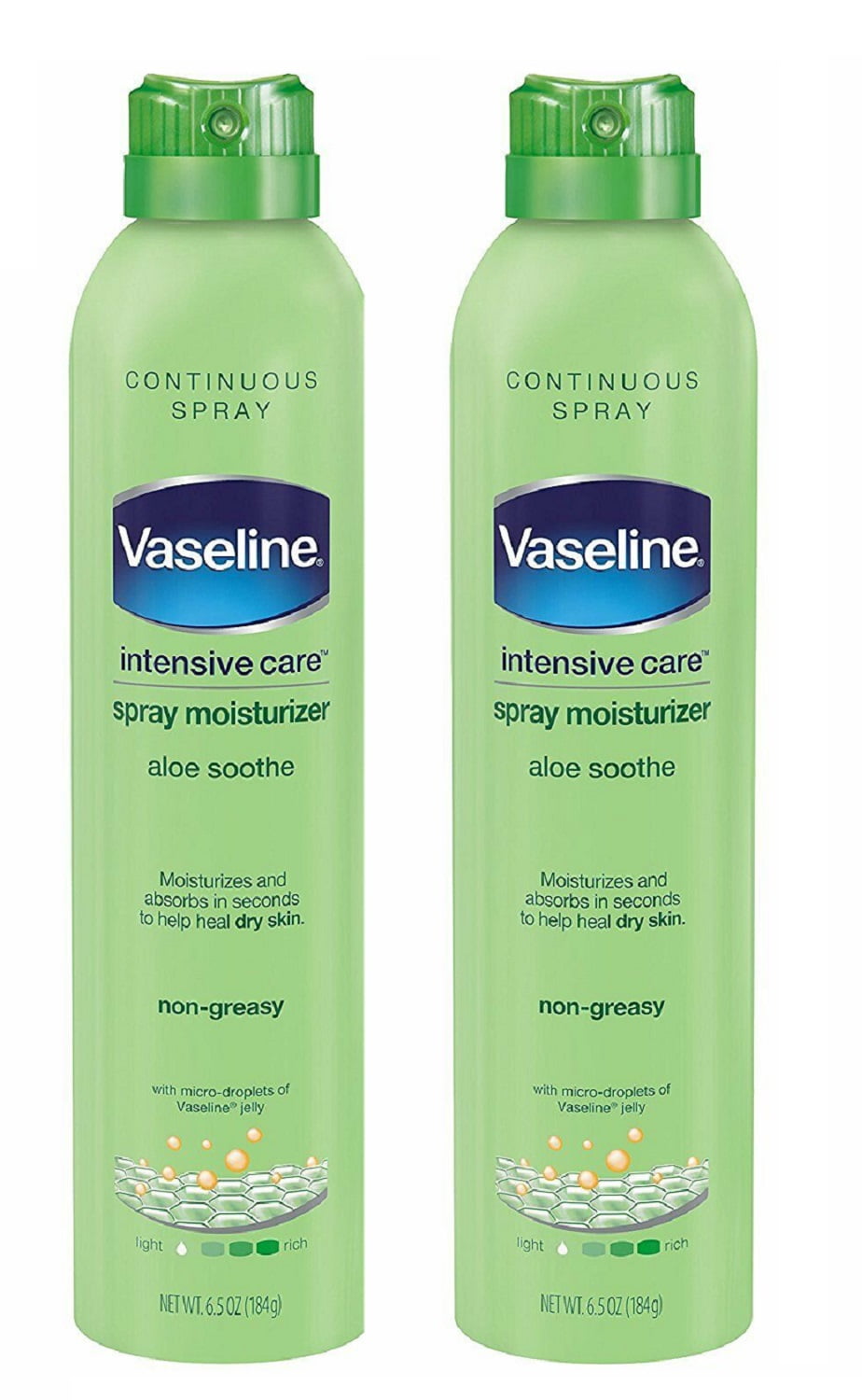 Vaseline Intensive Care Spray Moisturizer Aloe Soothe 6.5 Ounce (Pack