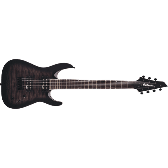 Guitarra Eléctrica Jackson JS Series Dinky JS22Q-7 DKA HT - Negro Transparente, 7 Cuerdas