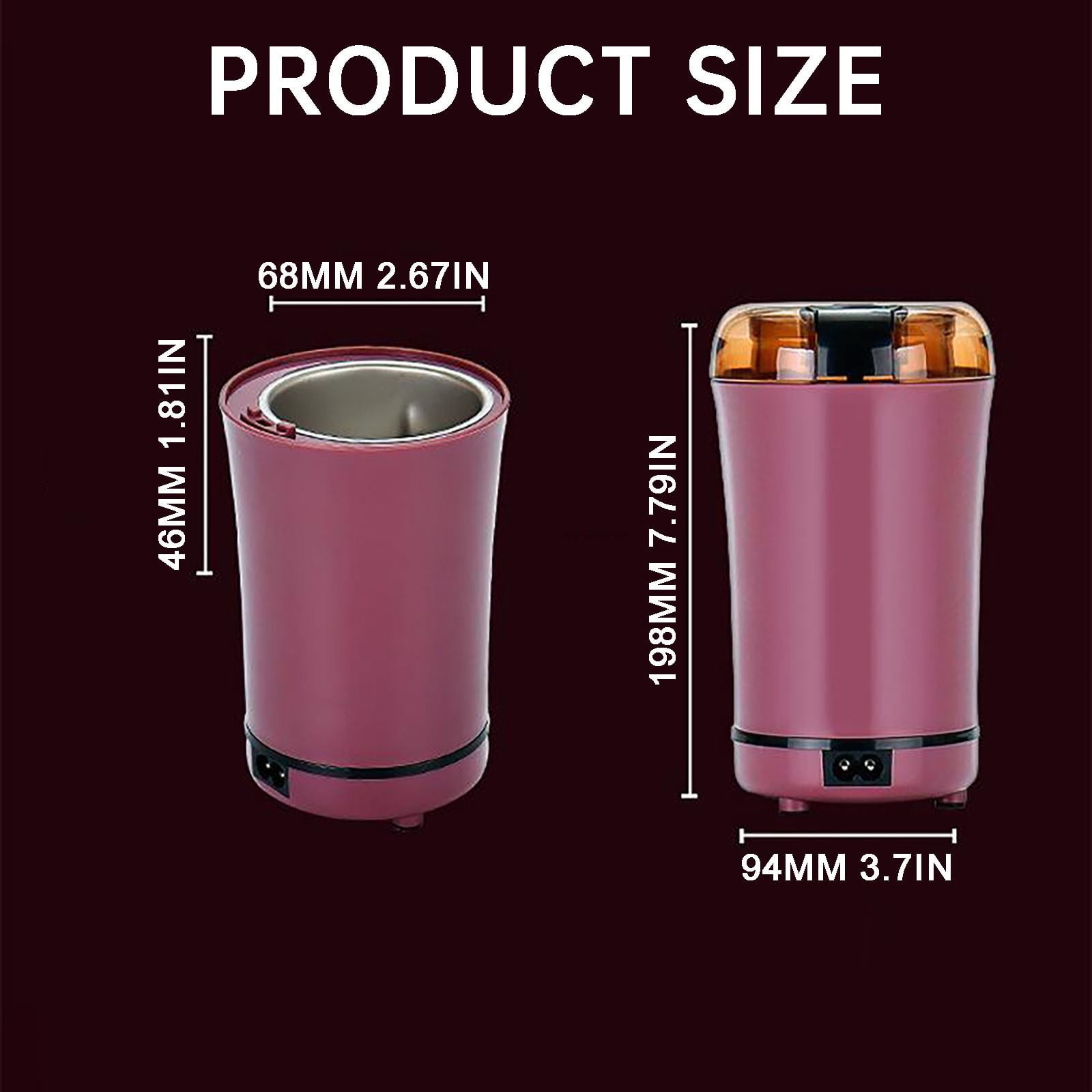 Mini Electric Coffee & Spice Grinder – White, Noiseless Push-Button, Stainless Steel Chamber, Portable for Coffee Beans, Chili, Pepper, Nuts, Tea, Perfect for Home, Office & Travel