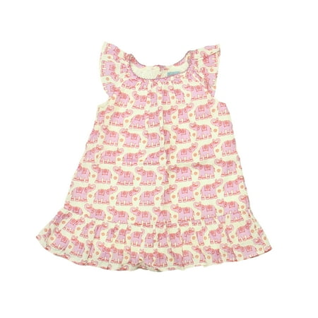 

Pre-owned Gap Girls White | Purple Elephants Dress size: 6-12 Months