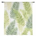 thumbnail image 2 of Sage Green Leaves Semi Sheer Curtains Drapes for Living Room, Bedroom, French Doors Window 84 Inches Long, Summer Botanical Palm Leaf Rod Pocket Chiffon Curtain Drapery Voile Draperies Panel, 2 of 6