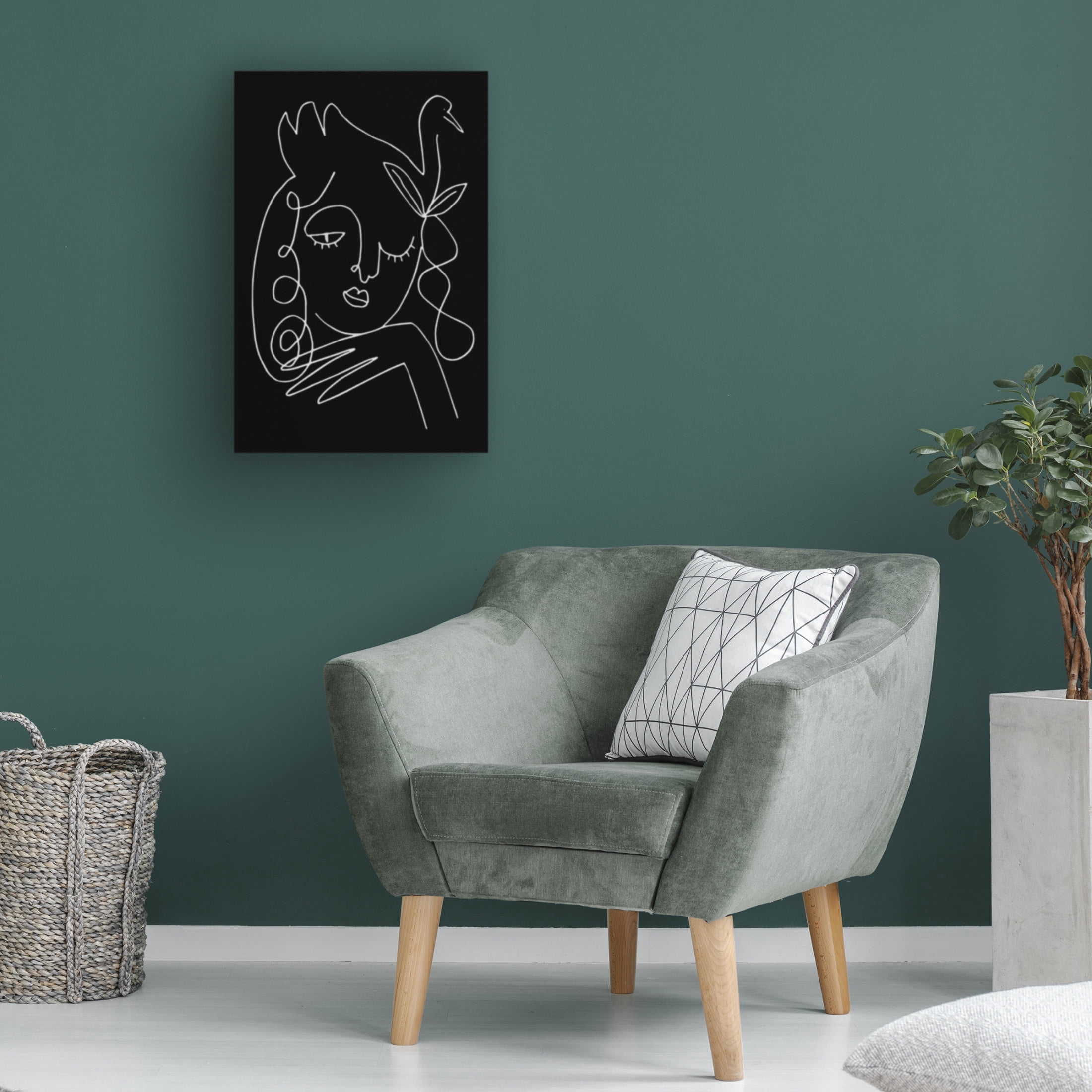 Trademark Fine Art Pictufy Studio Lineart Swan Black Vector 005 Canvas Wall Art