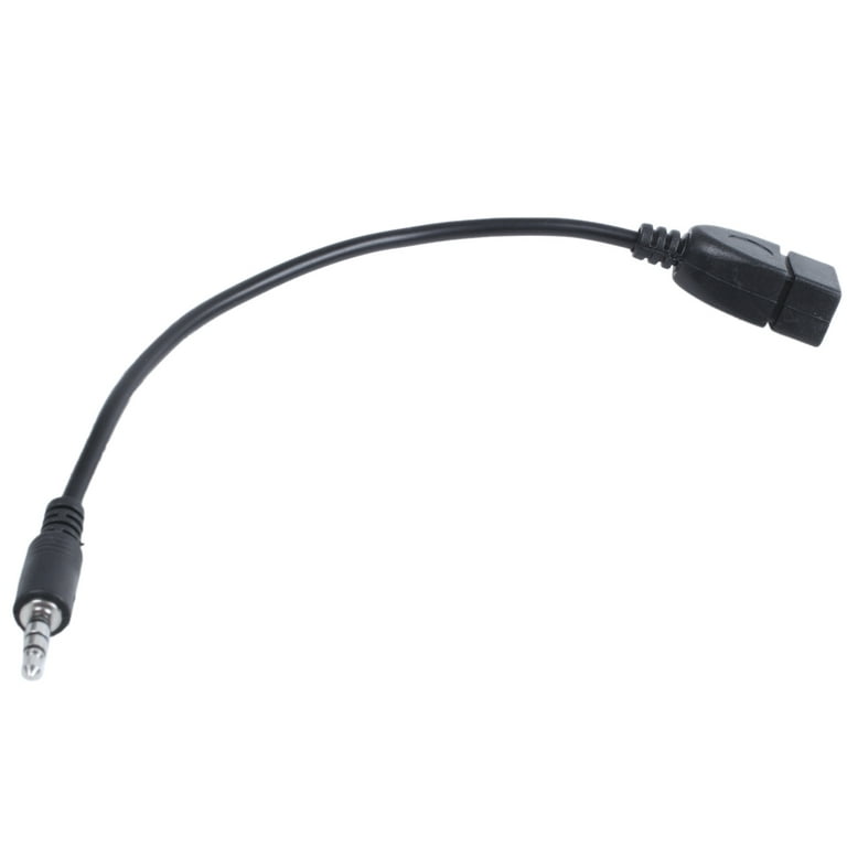 USB jack, AUX, 3.5 mm jack for audio data charging cable black 