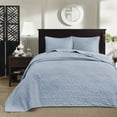 thumbnail image 2 of Regency Heights Quebec 3 Piece Bedspread Set Lightweight Reversible Bedding Set, Queen, Blue, 2 of 14