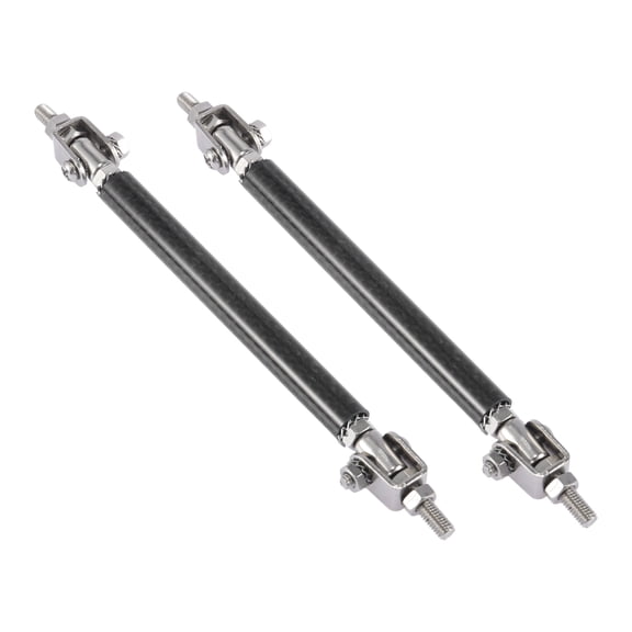 Unique Bargains 2pcs 7"-9" Car Adjustable Front Bumper Lip Splitter Strut Tie Rod Bar Black Carbon Fiber Aluminum Alloy