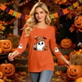 thumbnail image 2 of Trgacdwlo Halloween 3/4 Length Sleeve Womens Tops Cat Pumpkin Print Women's Crew Neck Shirts Ghost Graphic Spooky Fall Pullover Tops XL, 2 of 7