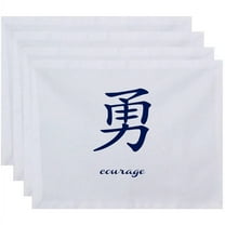 Simply Daisy 18" x 14" Courage Word Print Placemats, Set of 4