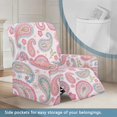 thumbnail image 3 of HELLHERO Fitted 4 Pcs Recliner Cover for Kids, Polyester Spandex Blend Side Pocket Design Recliner Chair Covers for Living Room, Pink Geometry, 3 of 8