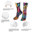 thumbnail image 3 of Bingfone Vibrant Graffiti Urban Art Prirnt Women's Men's Fun Pattern and Solid Crew Socks-1 Pair Pack-Cool & Classic Novelty Design Gifts, 3 of 7
