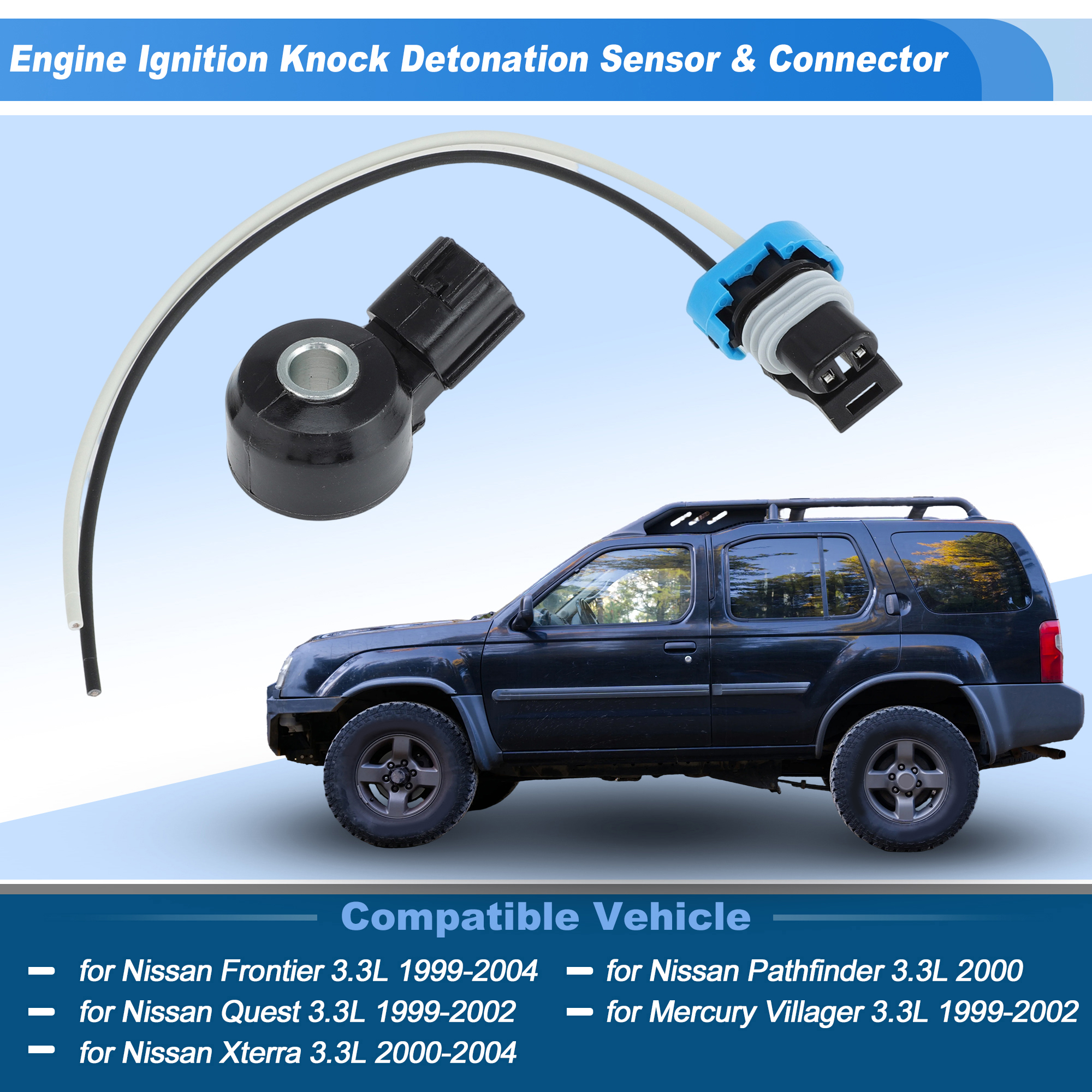 Unique Bargains Ignition Knock Detonation Sensor Connector for Nissan and for Mercury