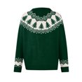 thumbnail image 5 of WTOBBY Women's Christmas Print Knit Cardigan, Cute and Fun Holiday Sweater for Fall and Winter, Long Sleeve Knitted Pullover with Festive Design,Army Green L, 5 of 6