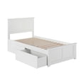 thumbnail image 3 of Madison Twin XL Platform Bed with Matching Footboard & Storage Drawers in White, 3 of 7