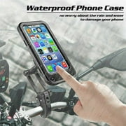 Dazone Bike Phone Mount Waterproof, Cell Phone Holder For Motorcycle Bicycle Handlebar, 360° Adjustable Universal Phone Mount Case with TPU Touch-Screen