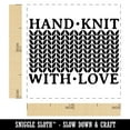 thumbnail image 2 of Hand Knit with Love Knitted Yarn Self-Inking Rubber Stamp Ink Stamper - Blue Ink - Small 1 Inch, 2 of 7