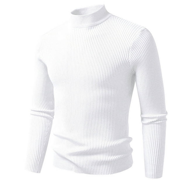 LIaqionyy Chandail pour Homme à Col Roulé, Chandail à Enfiler, Hauts Tricotés Automne Hiver, Chandail Chaud à Enfiler, Coupe Ajustée, Chandail de Base, M-3TG