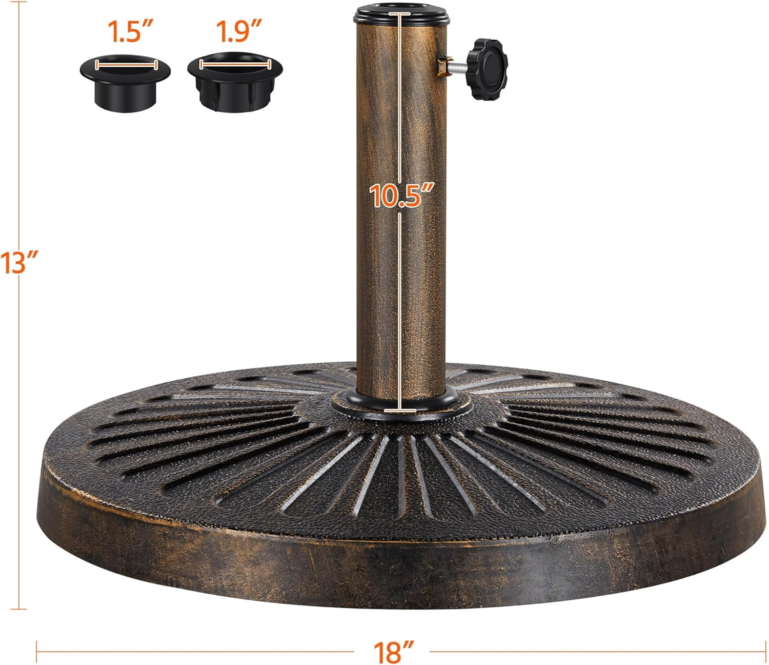 GMNIU 26.5lbs Umbrella Base Heavy Duty Market Umbrella Stand Round Outdoor Stand for Patio & Garden
