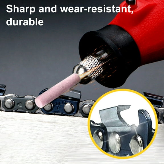 Soumake 3Pcs Multi-Purpose Chainsaw Sharpener Round Shank Different Specifications Strong Stability Grinding Stone File For Stone Carving Practical