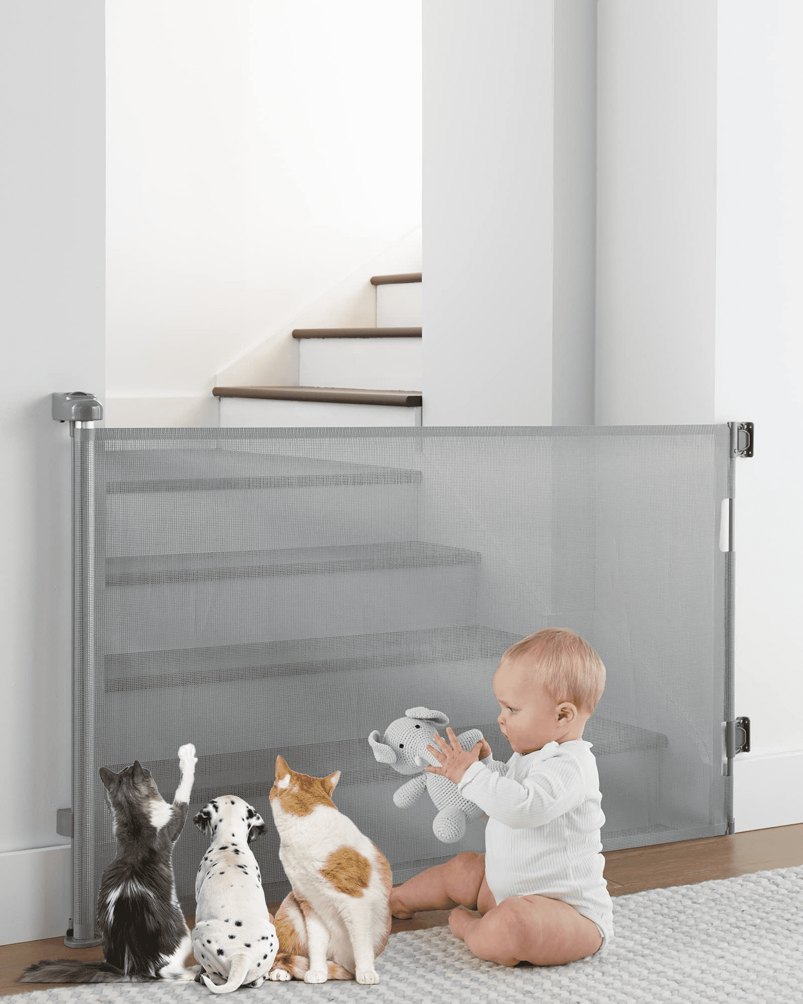 Retractable Pet Gate, Baby Gate, Extra Wide Expandable Pet Gate for