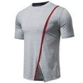 thumbnail image 3 of BLVB Workout Tops for Men Crewneck Short Sleeve Summer Shirts Irregular Hem Casual Gym Running Tee Blouse, 3 of 5