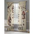 thumbnail image 4 of Sweet Home Sheer Curtains 84 Inch Length 2 Panels Set Window Treatments, Western Stars Bird Houses Country Vintage Rod Pocket Semi Curtains for Living Room/Bedroom/Kitchen Décor, 104"W x 84"L, 4 of 7