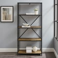 thumbnail image 6 of Walker Edison Rustic Metal and Media Bookcase, Reclaimed Barnwood, 6 of 8