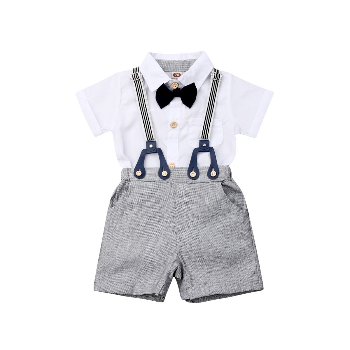 baby boy suspenders shorts outfit