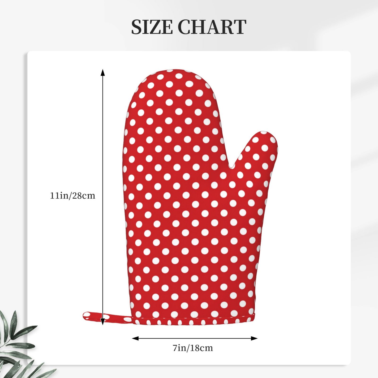Hirioo Red Polka Dot for Silicone Oven Mitts for BBQ, Baking, Cooking, Set of 2, Heat Resistant 260℃, Non-Slip Kitchen Essentials