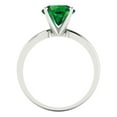 thumbnail image 4 of 2 ct Round Cut Simulated Emerald Solitaire 14K White Gold Womens Engagement Ring, 4 of 5