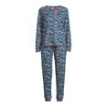 thumbnail image 5 of Muk Luks Women's and Women's Plus Long Sleeve Top and Pants Eye Mask, 2-Piece Pajama Set, 5 of 5