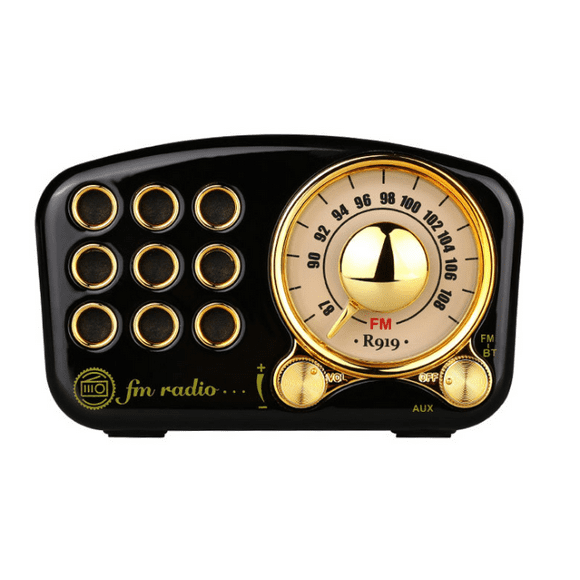 Radio Retro Bluetooth Speaker Walnut Wooden FM Radio With Old Fashioned Classic Style Support TF Card & MP3 Player Loud Volume