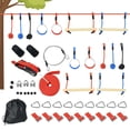 thumbnail image 1 of Outsunny Ninja Slackline Set, 30-Piece, 10m Rope with Obstacles for Age 3-6, 1 of 10