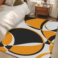 thumbnail image 5 of Orange Black Washable Area Rugs 4'x6', Abstract Grey Black Orange Round Grey Texture Low Pile Throw Living Room Rug Non-Slip Sturdy Edge Binding Carpet for Indoor Entryway Bedside Kitchen, 5 of 9