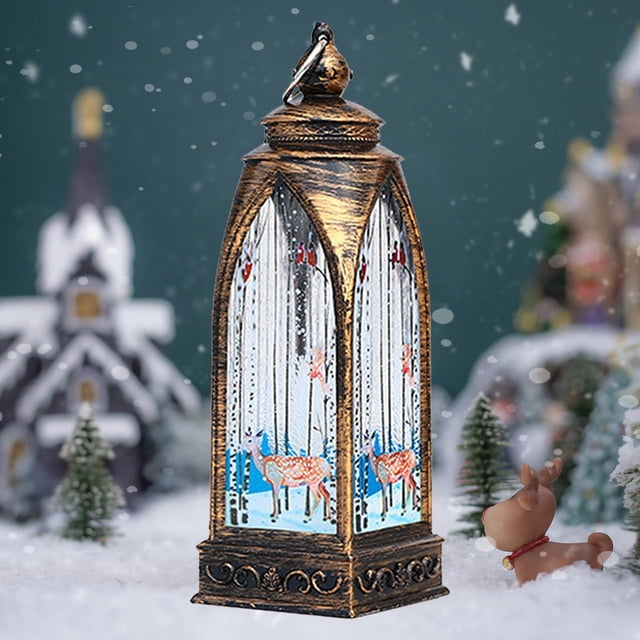 Linterna de Navidad Colco Adorno LED de nieve Alce iluminación colgante Cobre S