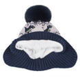 thumbnail image 5 of NAISIBABY Boys Winter Beanie and Scarf Set, Soft Warm Scarf Cute Knit Cap with Earflap Kids Windproof Thermal 2-Piece Navy 1-5T, 5 of 8
