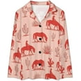 thumbnail image 4 of Top-kevin Western Themed Horse Women's Long-Sleeve Shirt And Full-Length Bottom Pajama Set, 4 of 12